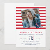 Faire-part Casque de football Ole Miss | Bleu foncé (Devant / Derrière)