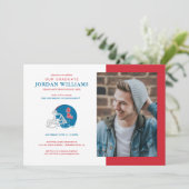 Faire-part Casque Ole Miss Football | Bleu clair (Debout devant)