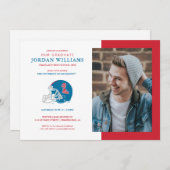 Faire-part Casque Ole Miss Football | Bleu clair (Devant / Derrière)