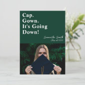 Faire-part Casquette Gown ça va tomber Green Modernisation Gr (Debout devant)