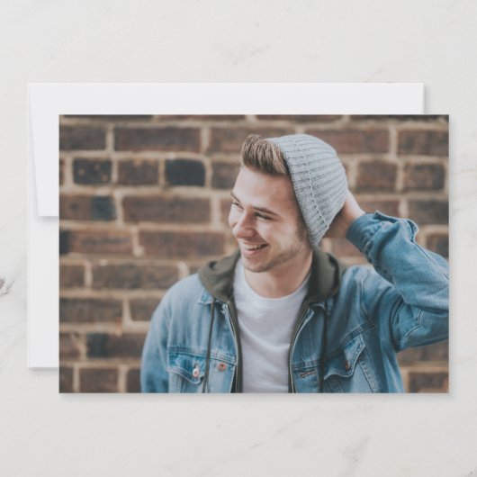 Faire-part CASQUETTE GRAD Année Diplômée Black Gold Photo Gra (Dos)