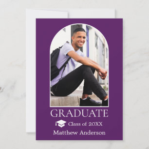 Faire-part Casquette moderne Arch Grad Purple Graduation