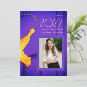 Faire-part Casquette pourpre et gown avec Gold Tassel