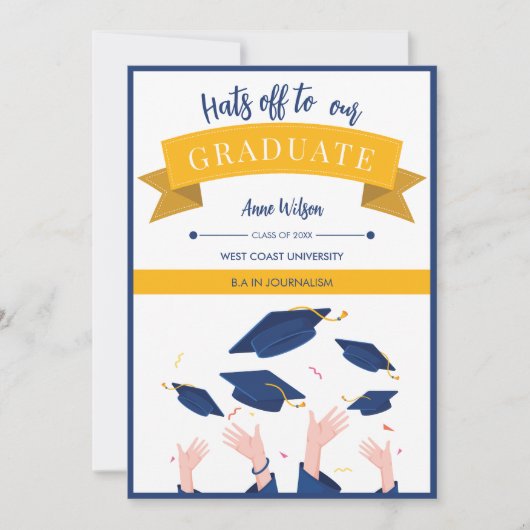 Faire-part Casquettes modernes Whimsical Hors Graduation (Devant)