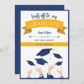 Faire-part Casquettes modernes Whimsical Hors Graduation (Devant / Derrière)