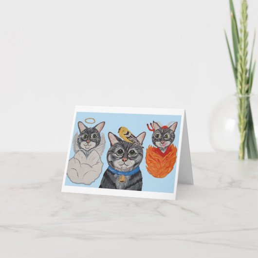 Faire-part Cat with angel and devil (Devant)