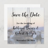 Faire-part Catamaran dans le port de Lahaina pour un mariage  (Devant / Derrière)