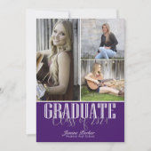 Faire-part Catégorie Ajouter quatre photos Purple Graduation (Devant)