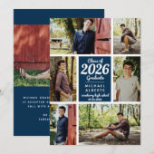 Faire-part Catégorie de photo Collage Blue Graduate (Devant / Derrière)