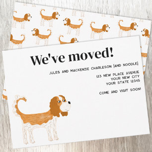 Faire-part Cavalier King Charles Spaniel Dog Moving New Home