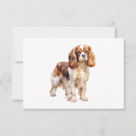 Faire-part Cavalier King Charles Spaniel print Dog art print (Devant)