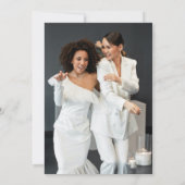 Faire-part Célébration de fuite amoureuse avec guirlandes et  (Dos)