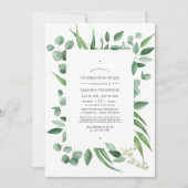 Faire-part Célébration de vie de mariage de verdure d'eucalyp (Devant)