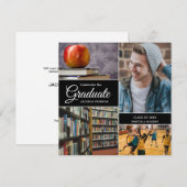 Faire-part Célébrer le collage photo Graduate Hommes de grade (Devant / Derrière)