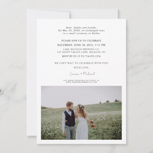 Faire-part Célébrez avec nous 2 Réception de mariage photo (Dos)