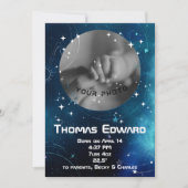 Faire-part Céleste Bleu Profond Espace extra-atmosphérique Na (Devant)