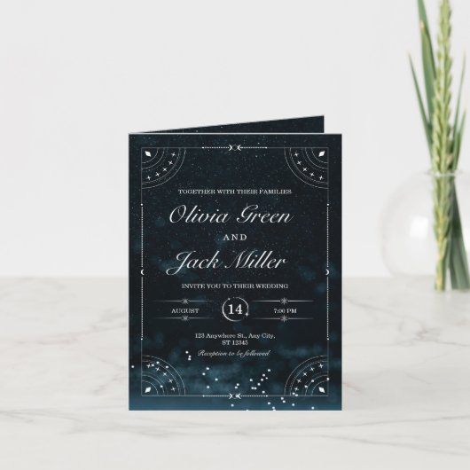Faire-part céleste de mariage Nuit étoilée (Devant)