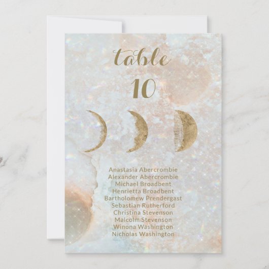 Faire-part Céleste Lune Nom Personnalisé Mariage Seating Char (Devant)