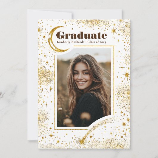 Faire-part Celestial Modern Graduate Photo Graduate (Devant)