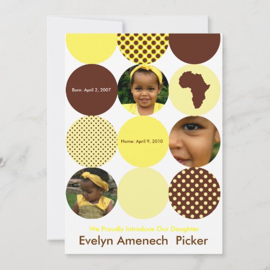 Faire-part Cercles de Chocolat et de Banane (Devant)