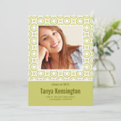 Faire-part Cercles modernes en Lime Green Graduation (Debout devant)