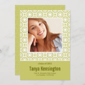 Faire-part Cercles modernes en Lime Green Graduation (Devant / Derrière)