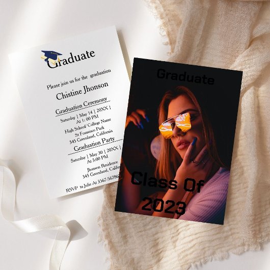 Faire-part Cérémonie de remise de diplômes de l'écriture mode