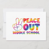 Faire-part Cérémonie tie dye du dernier jour d'école au collè (Devant)