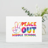 Faire-part Cérémonie tie dye du dernier jour d'école au collè (Debout devant)