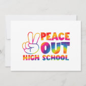 Faire-part C'est fini lycée Tie Dye Dernier jour d'école (Devant)