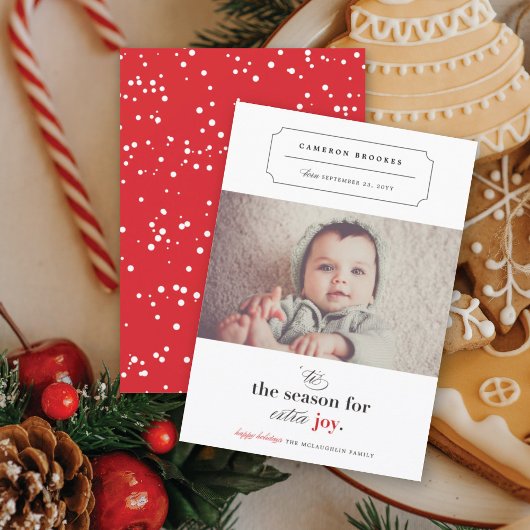 Faire-part 'C'Est La Saison Pour Plus De Joie Photo Naissance