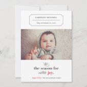 Faire-part 'C'Est La Saison Pour Plus De Joie Photo Naissance (Devant)