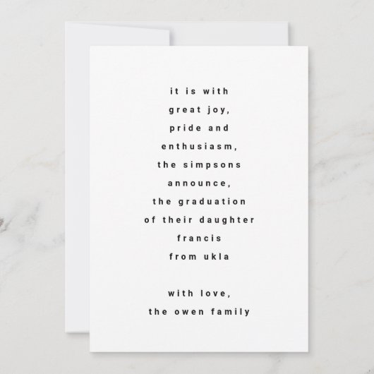 Faire-part C'est moi | Texte dégradé moderne GRAD | Annonce p (Dos)