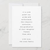 Faire-part C'est moi | Texte dégradé moderne GRAD | Photo (Dos)