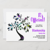 Faire-part C'est officiel, nous attendons Fleur d'Arbre Viole (Devant)