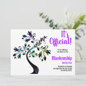 Faire-part C'est officiel, nous attendons Fleur d'Arbre Viole (Debout devant)