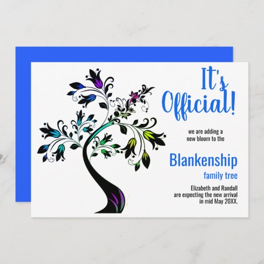 Faire-part C'est officiel, nous nous attendons à ce que l'arb (Devant / Derrière)