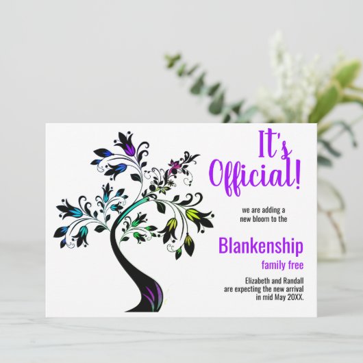 Faire-part C'est officiel, nous nous attendons à ce que l'arb (Debout devant)