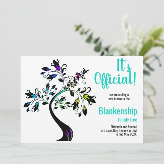 Faire-part C'est officiel, nous nous attendons à ce que l'arb (Debout devant)