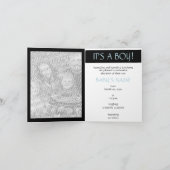 Faire-part c'est un garçon ! (cocon bleu dauphin) (Intérieur)