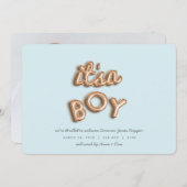 Faire-part c'est un garçon ! or rose/BLEU (Devant / Derrière)