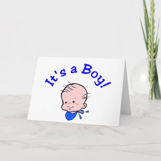 Faire-part C'est un garçon (visage de bébé) (Devant)