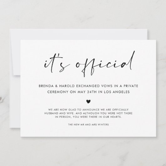 Faire-part C'est un simple Mariage officiel (Devant)