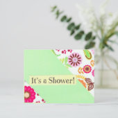 Faire-part C'est une carte postale de douche (Debout devant)