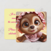 Faire-part C'est une fille ! (Devant / Derrière)