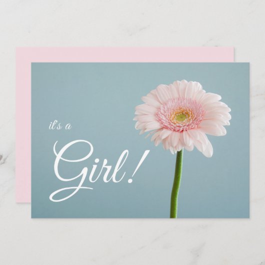 Faire-part C'est une fille ! (Devant / Derrière)