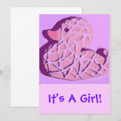 Faire-part C'est une fille ! (Devant / Derrière)