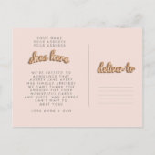 Faire-part C'est une fille ! Carte postale rose gold/rose. (Dos)