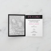 Faire-part c'est une fille ! (cocon dauphin) (Intérieur)