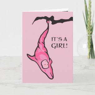Faire-part c'est une fille ! (cocon de dauphin rose)